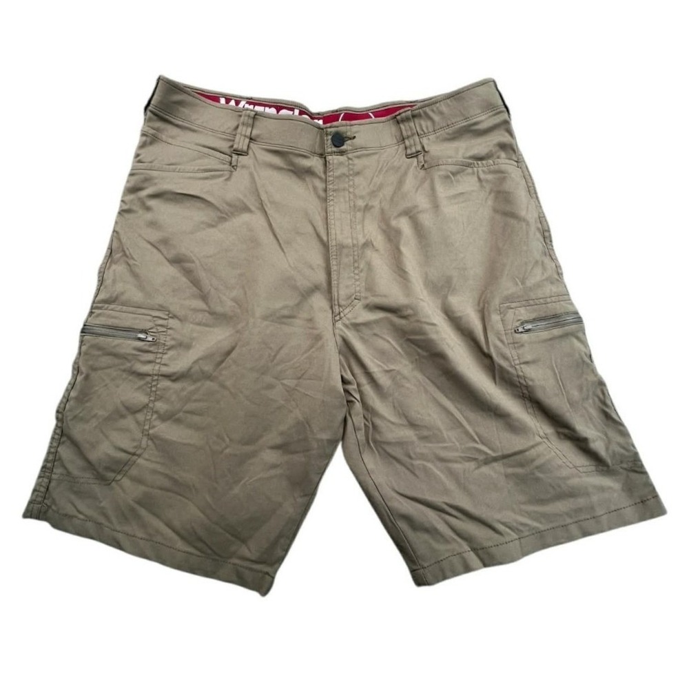 Wrangler 38 Tan Outdoor Cargo Shorts Hiking Trail Stretch Tech Gorpcore Utility